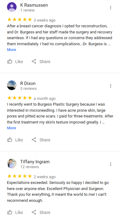 google reviews burgess plastic surgery